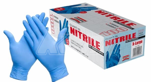 100 PAIRES DE GANTS EN NITRILE BLEU TAILLE L